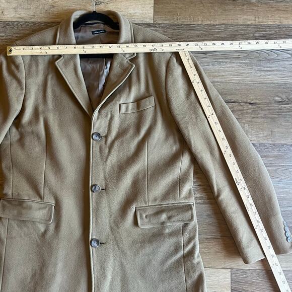 J. Crew Wool Cashmere Westbourne Topcoat Mens L Tan Brown Long Classic Luxury - Picture 8 of 10